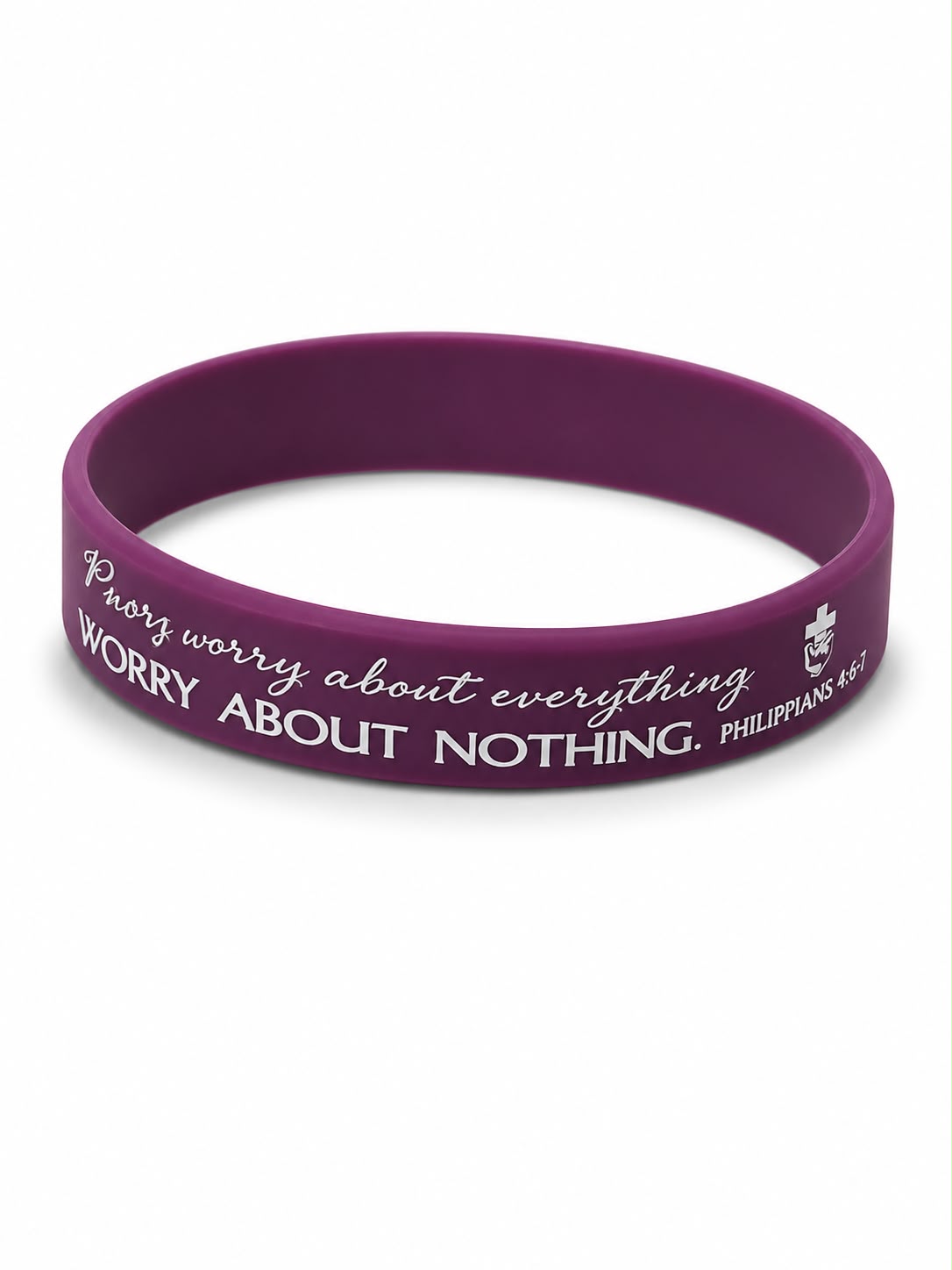 Pulseira de Silicone – Worry About Nothing (Roxa)