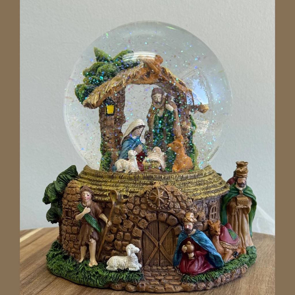 Nativity Scene Globe with Decorated Base
