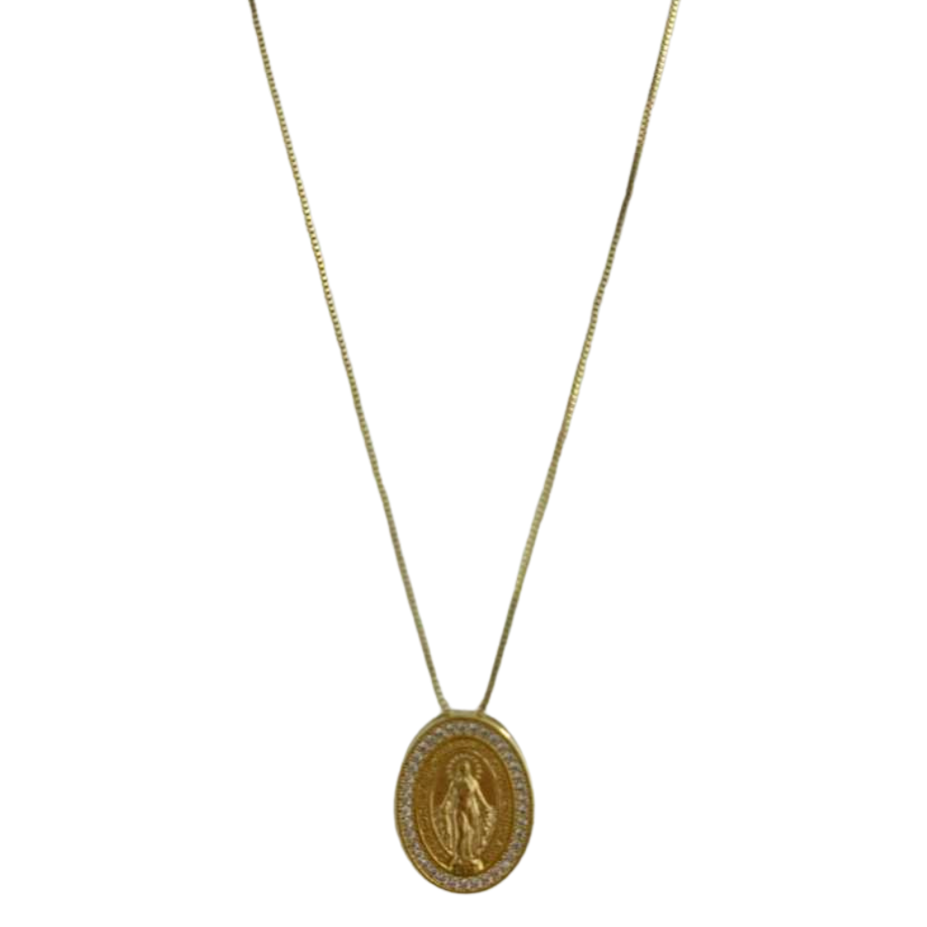 Colar Medalha de Nossa Senhora Das Graças – Semijoia