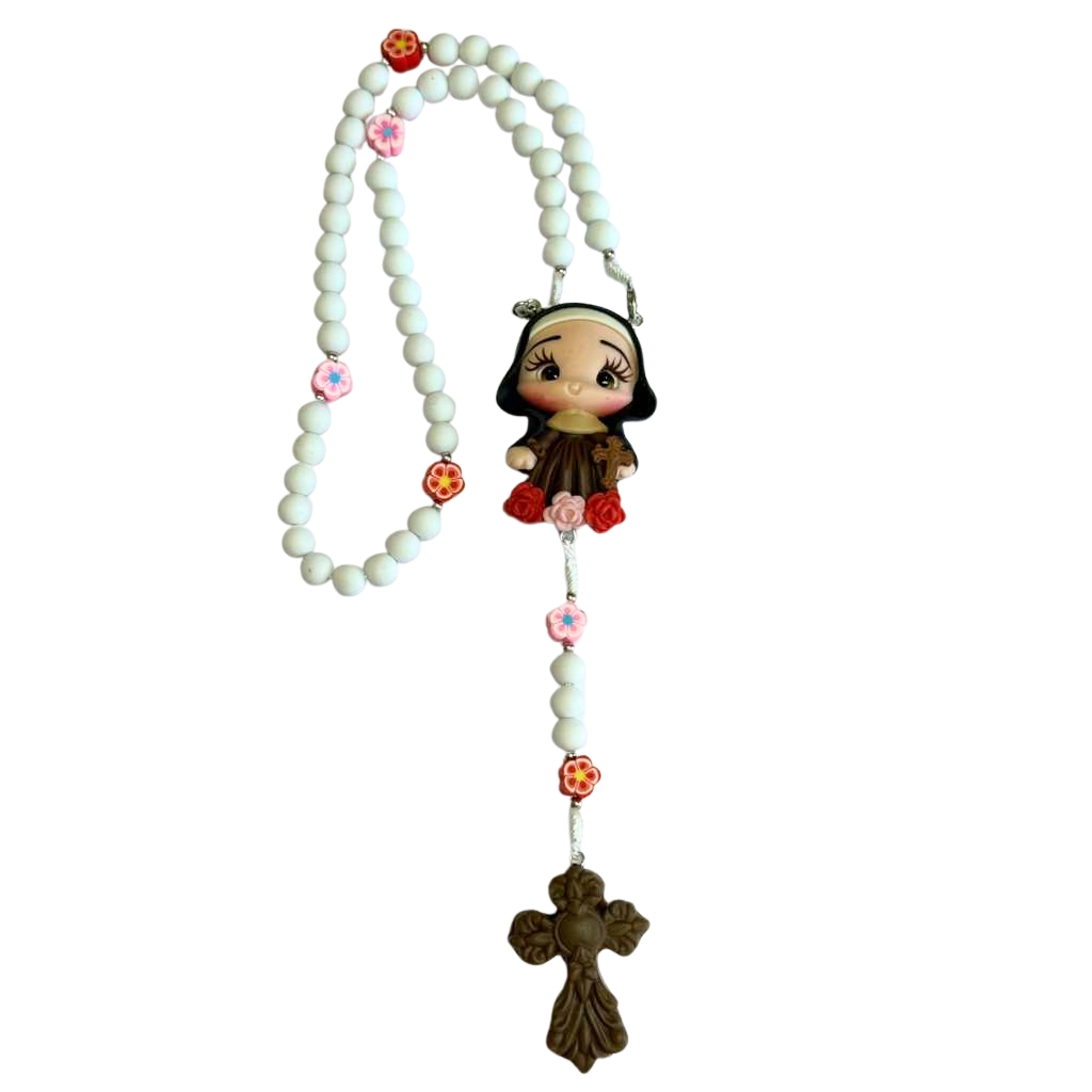 Terço Santa Teresinha – Branco Fosco