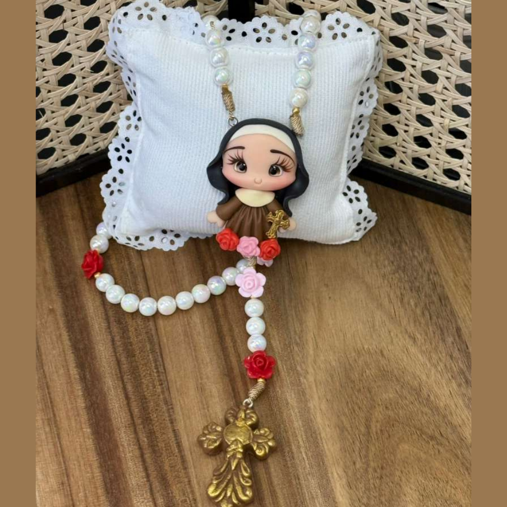 Saint Therese Rosary – Pearly Brilliant