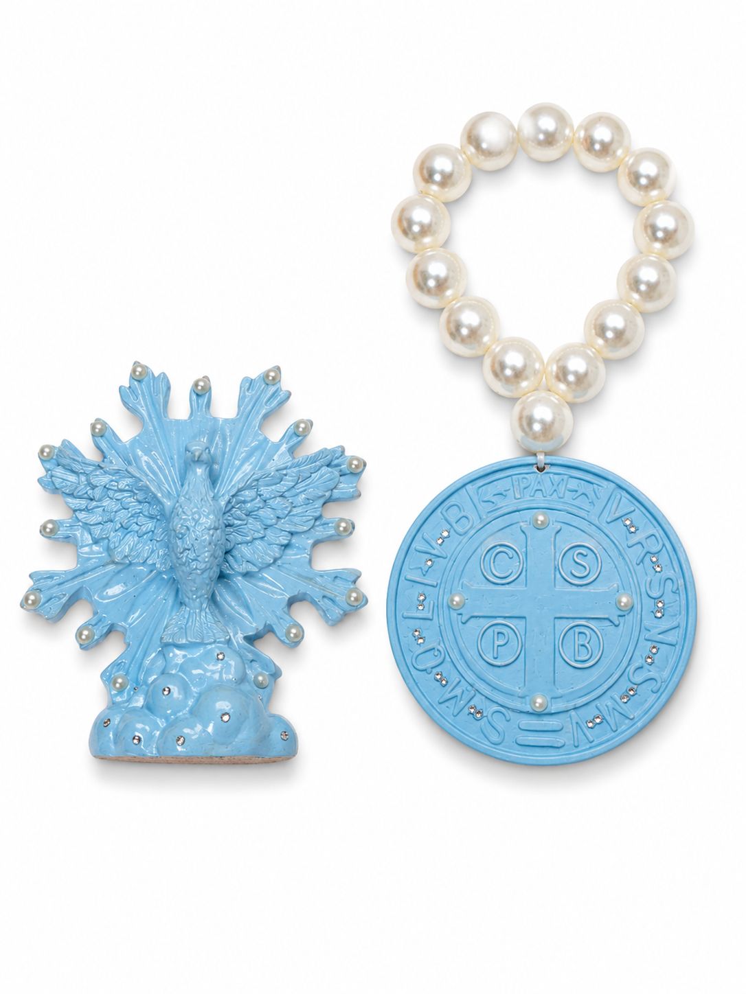 Kit Azul - Divino Espírito Santo e Medalha de São Bento