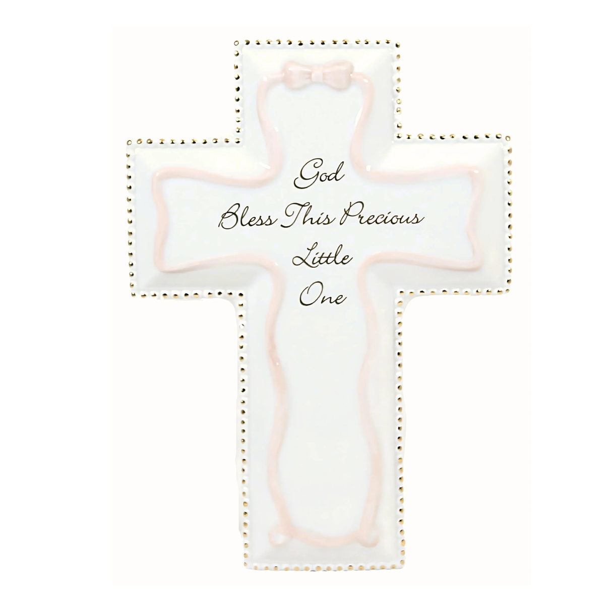 God Bless Wall Cross - Pink 15.2 cm