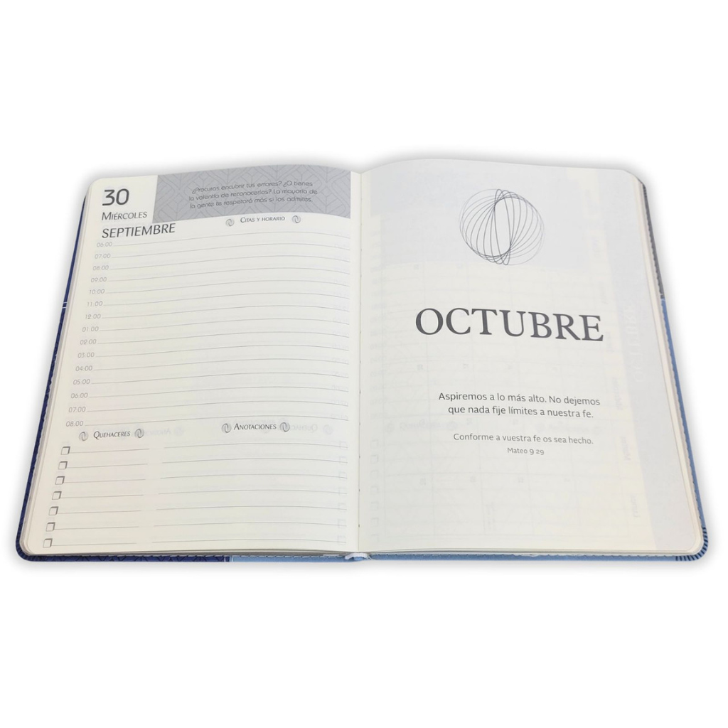 Agenda Ejecutiva 2026 Tesoros de Sabiduría Azul y Gris