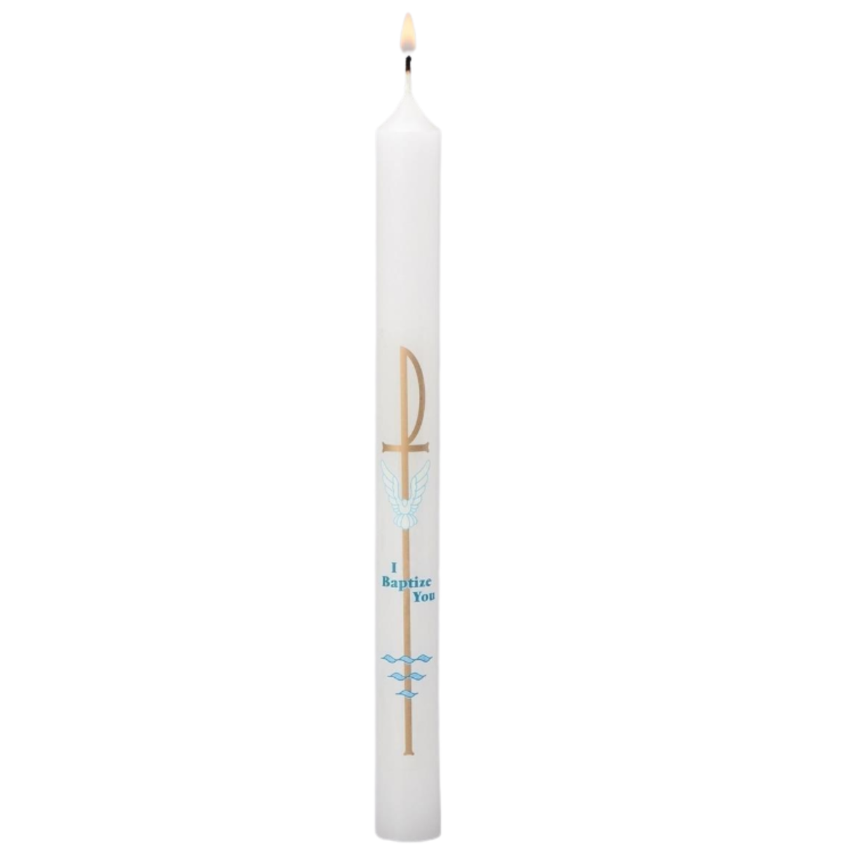Vela de Batismo - Eu te batizo 25,4 cm