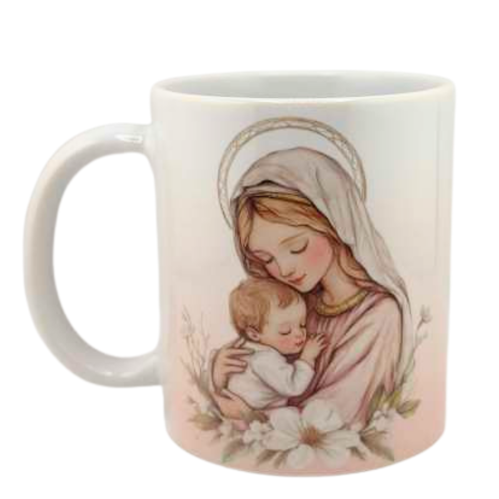 Caneca Nossa Senhora e o Menino Jesus