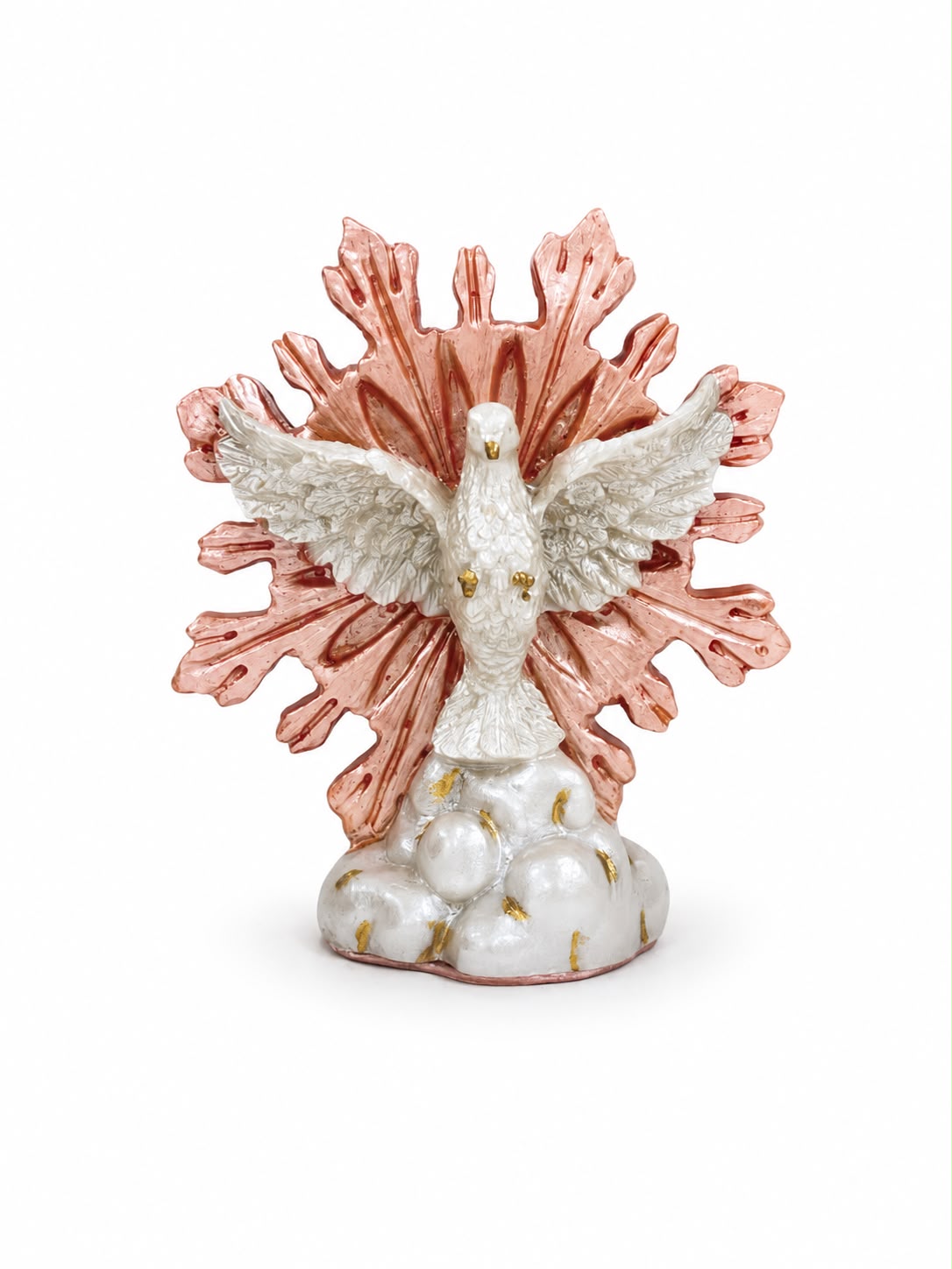 Espírito Santo de Mesa em Resina Rosa – 10 cm