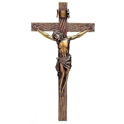 Crucifixo Dourado Antigo – 51 cm