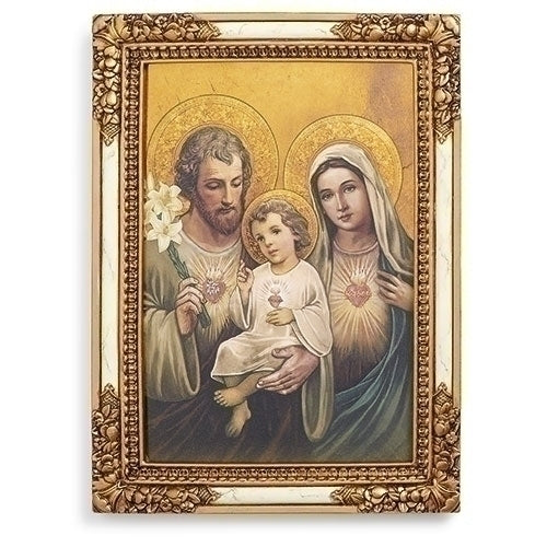 Decorative Sacred Family of the Three Hearts Frame 17 cm