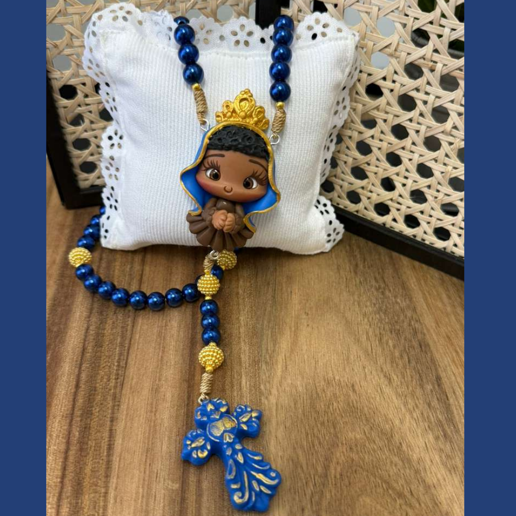 Terço Nossa Senhora Aparecida – Azul