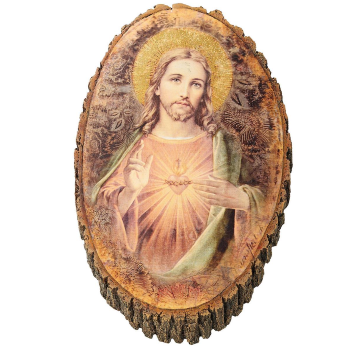 Placa de Madera Sagrado Corazón de Jesús 31,1 cm