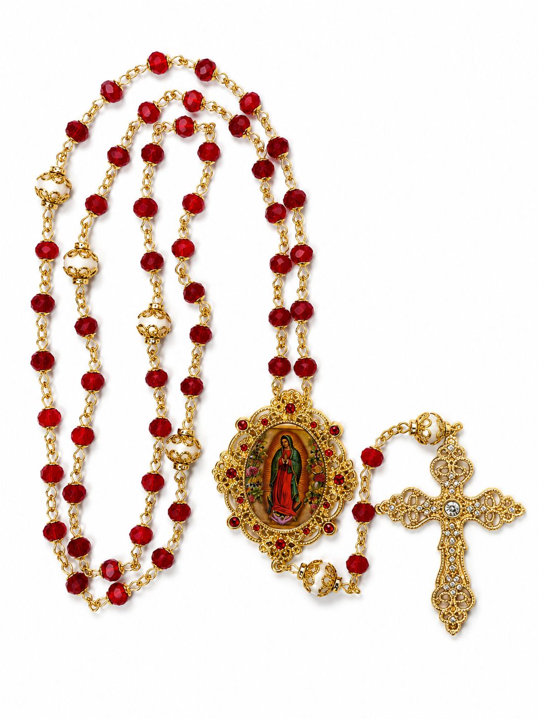 Terço Guadalupe Luxo - Vermelho
