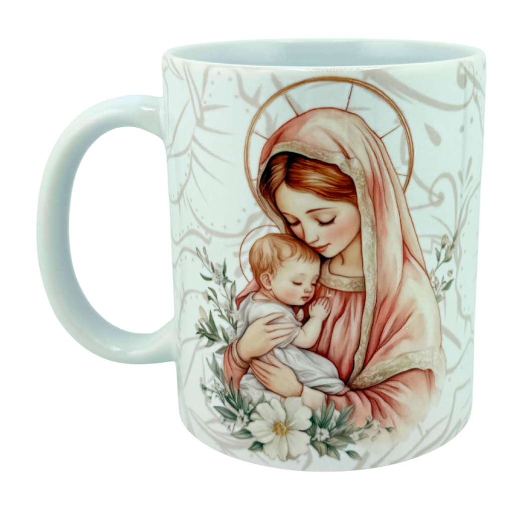 Caneca Nossa Senhora com o Menino Jesus (Rosa)