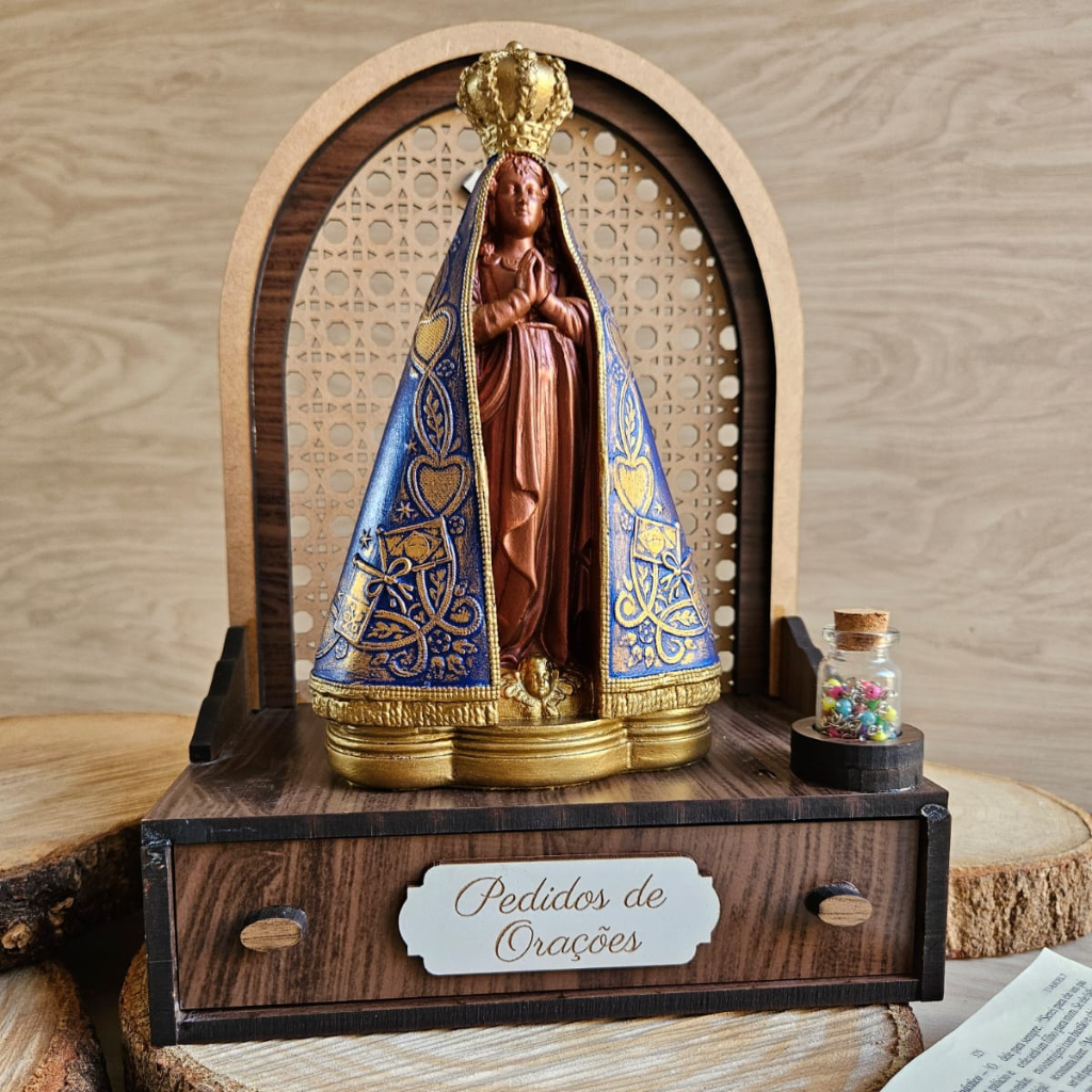 Our Lady of Aparecida Kit 22 cm + Oratory Sideboard with Drawer