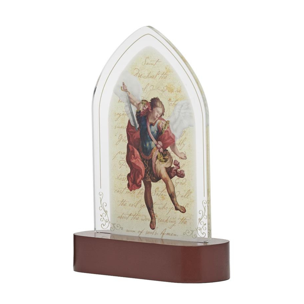 Adorno de Mesa São Miguel Arcanjo com LED - 20cm