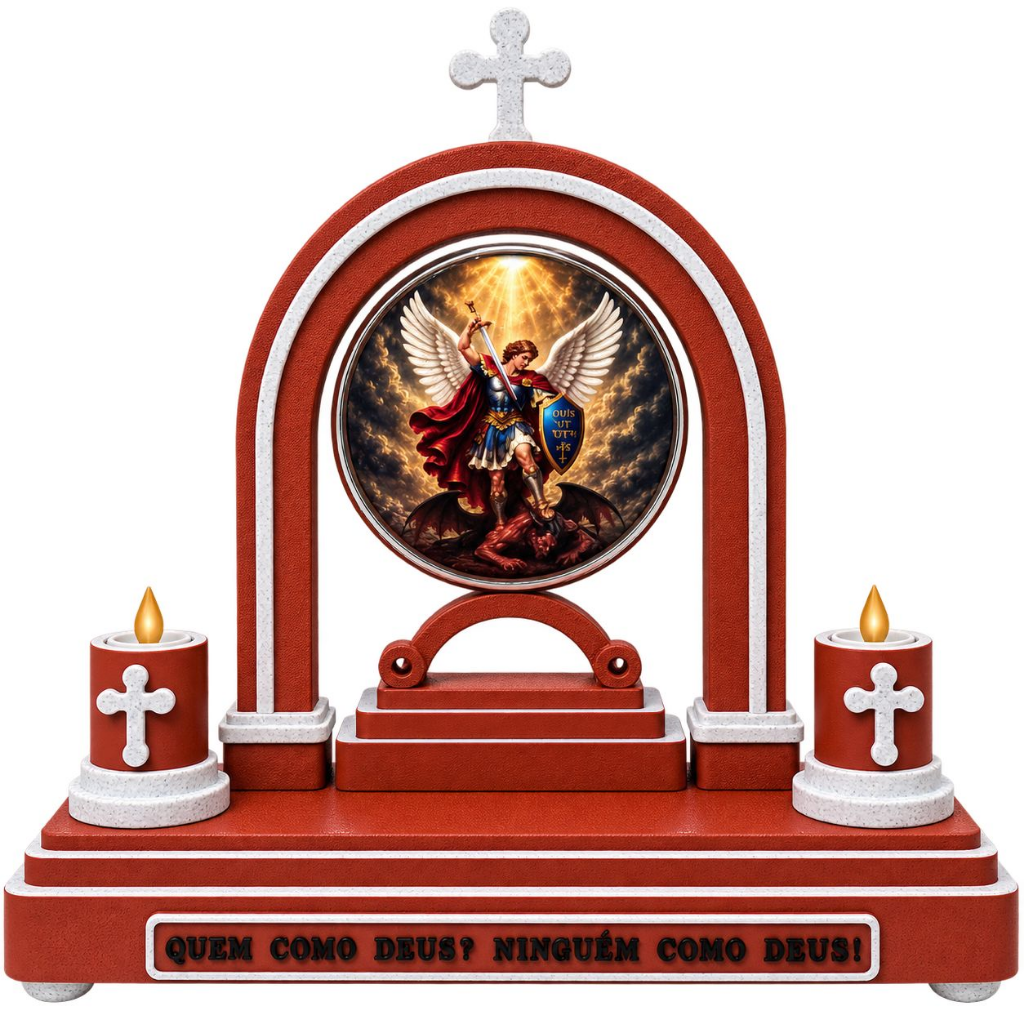 Altar de São Miguel Arcanjo 3D - Edição Exclusiva Cantinho Sagrado