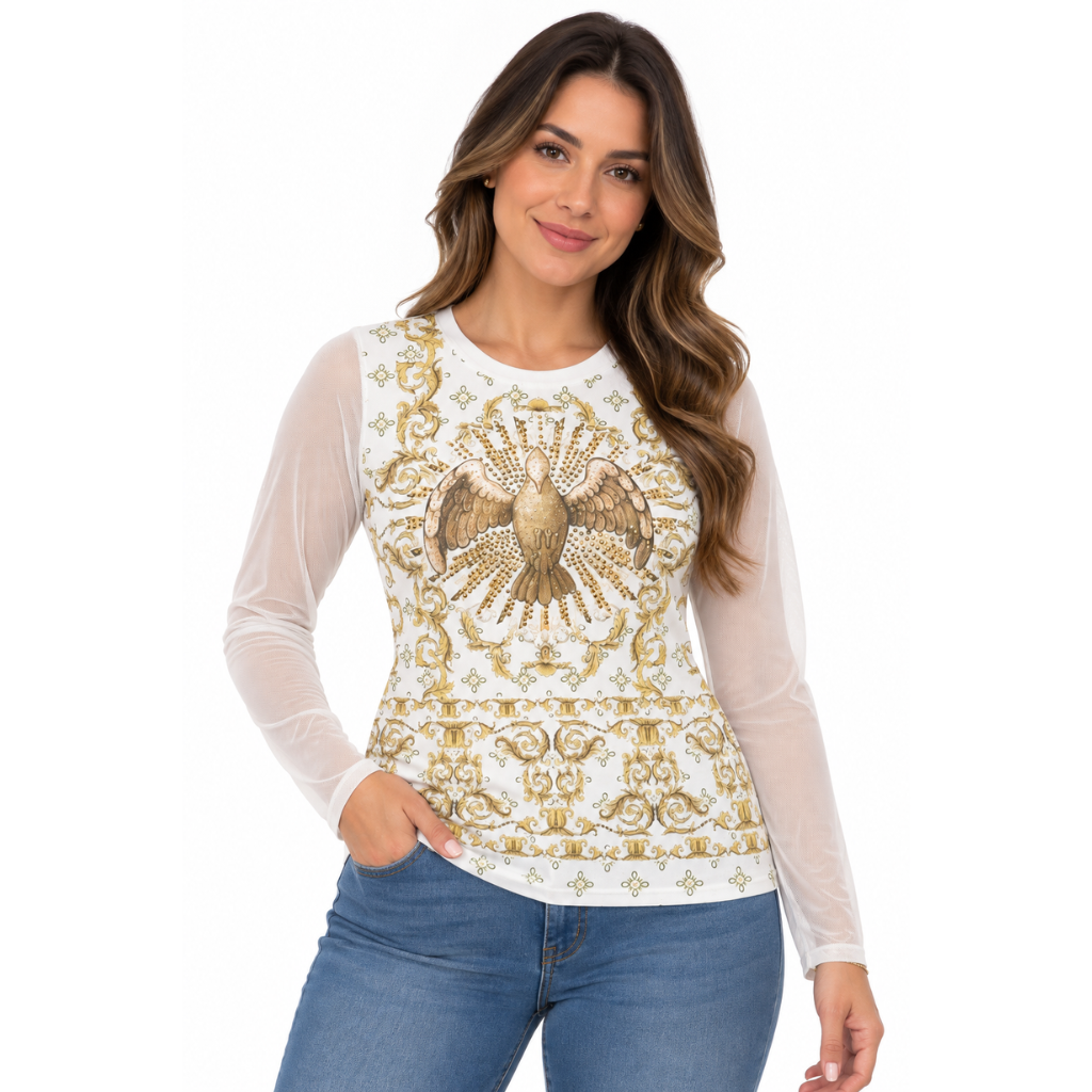 Baby Look Espirito Santo - Manga Longa