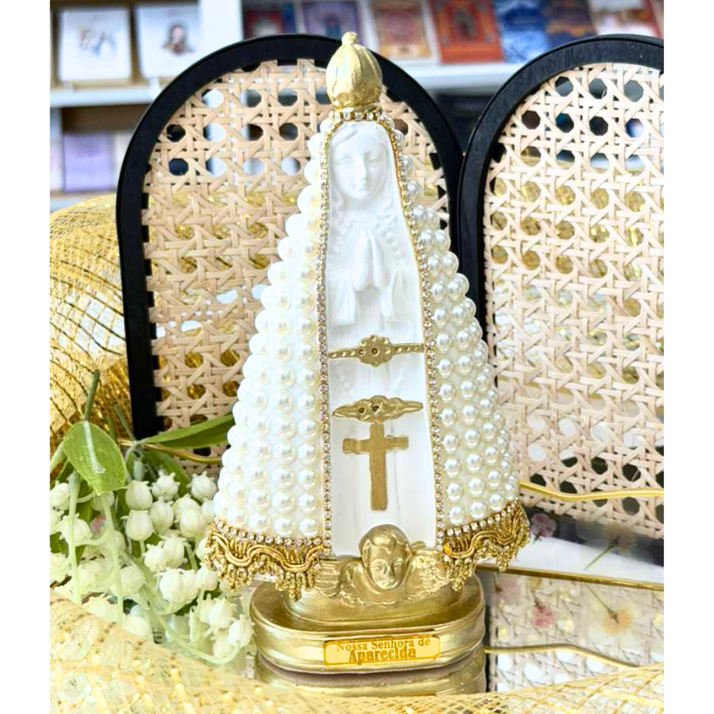 Imagem Nossa Senhora Aparecida com Pérolas – 20cm
