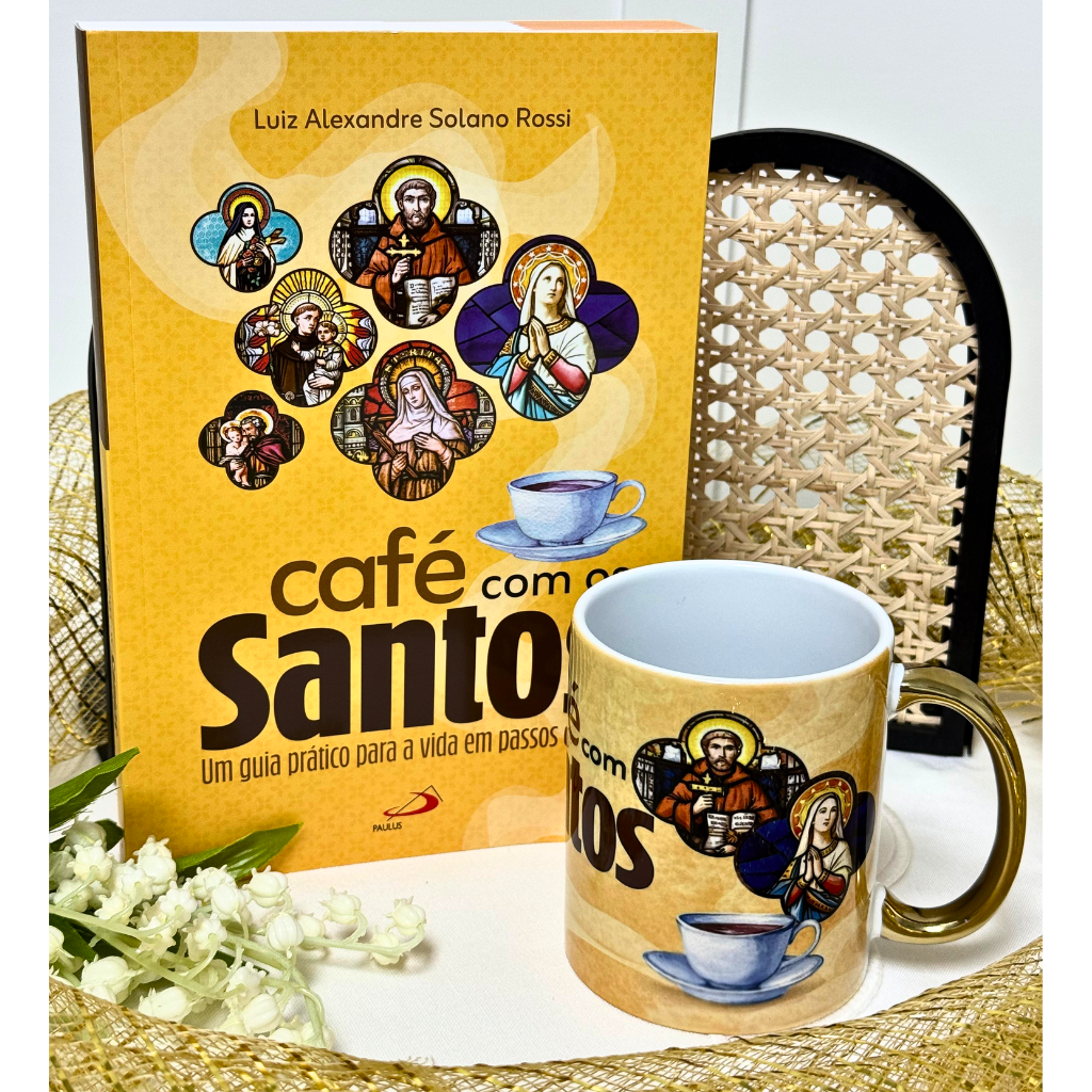 Kit Devocional Café con los Santos - Libro + Taza