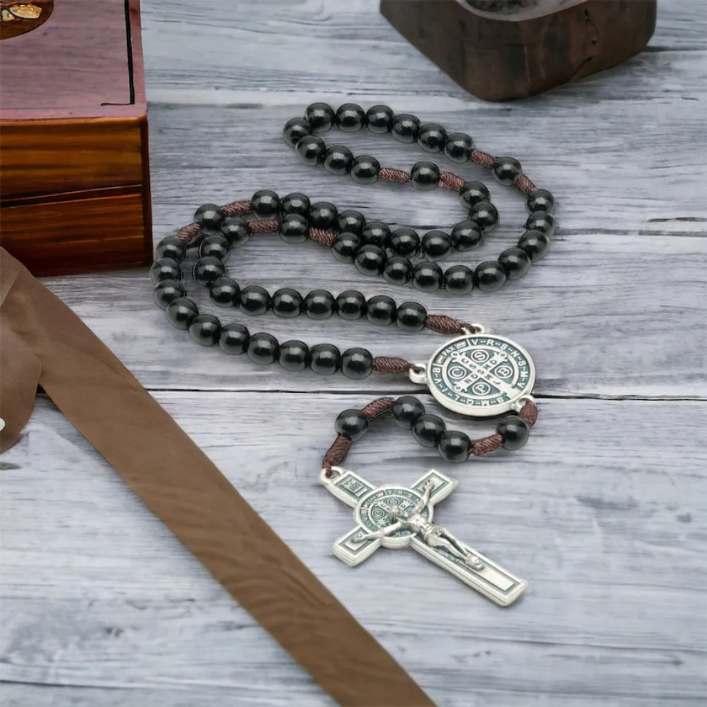 Terço De São Bento Madeira Preta