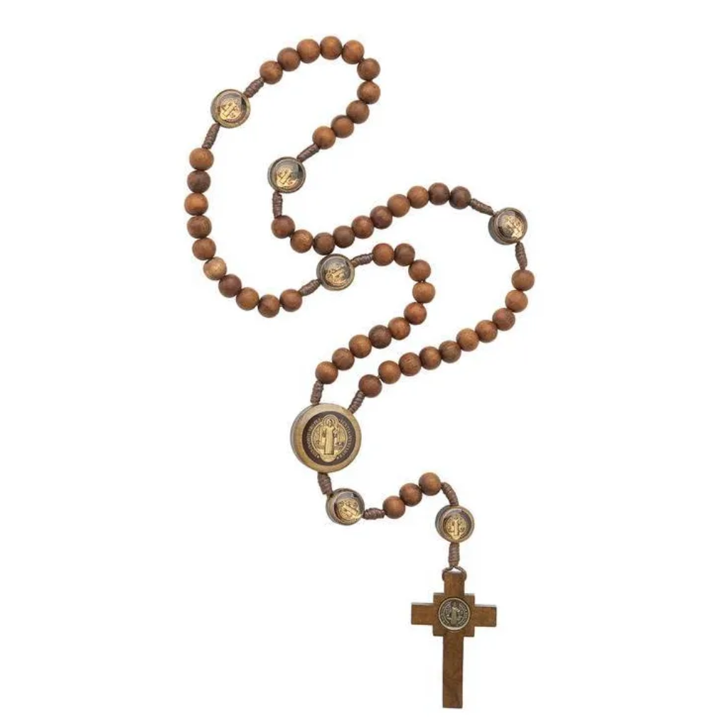 Terço São Bento Madeira Canela