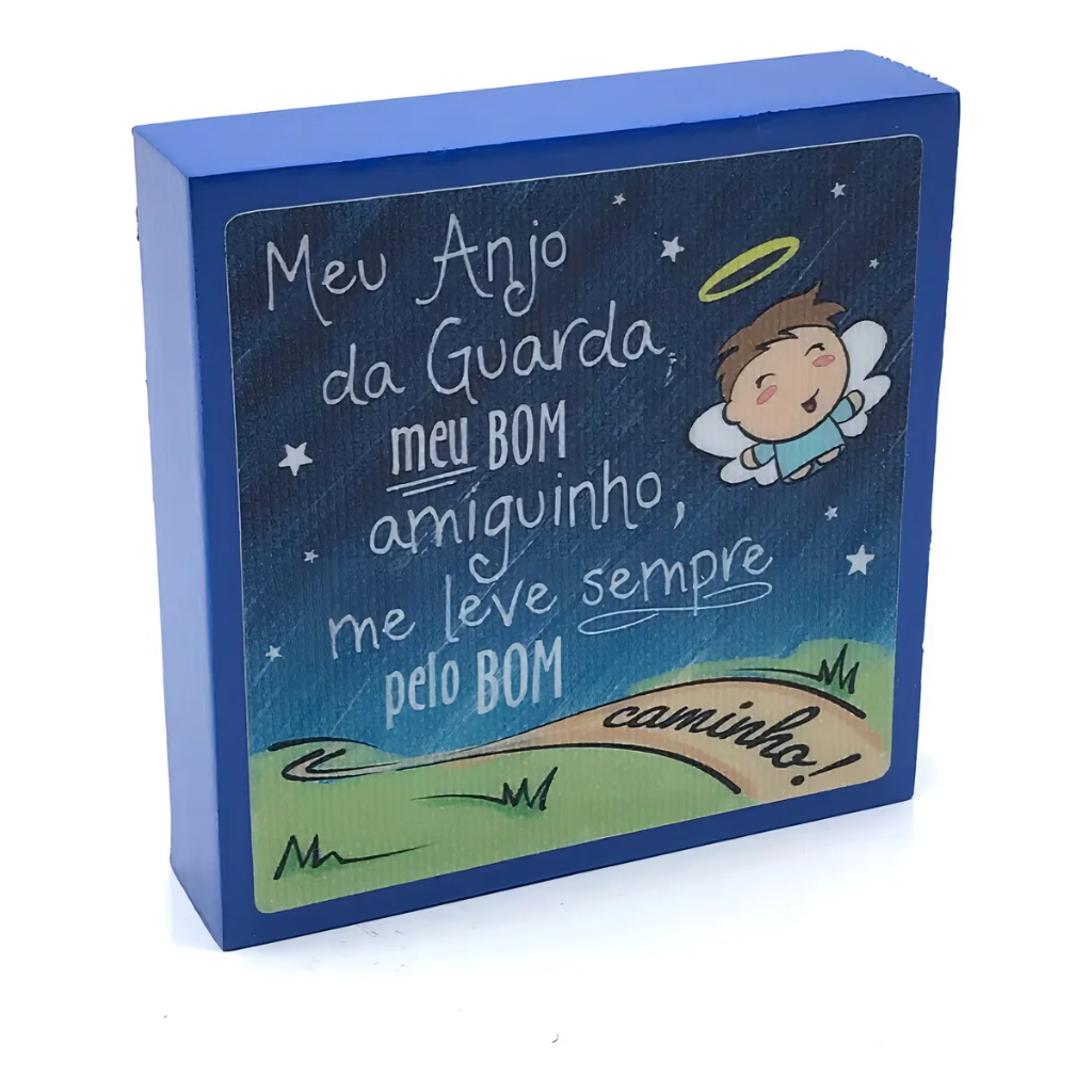 Children's Block My Guardian Angel Wood Blue