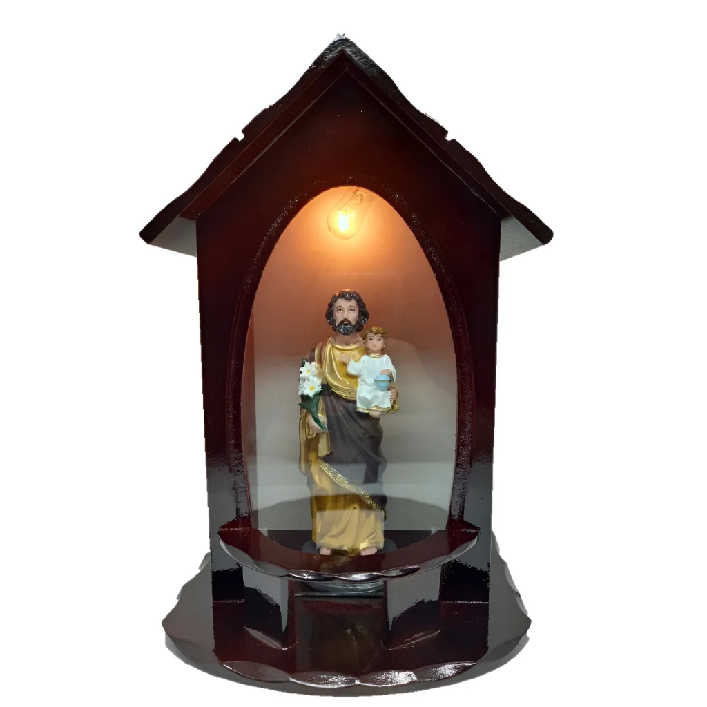 Saint Joseph Resin Image 15cm + Oratory with Light