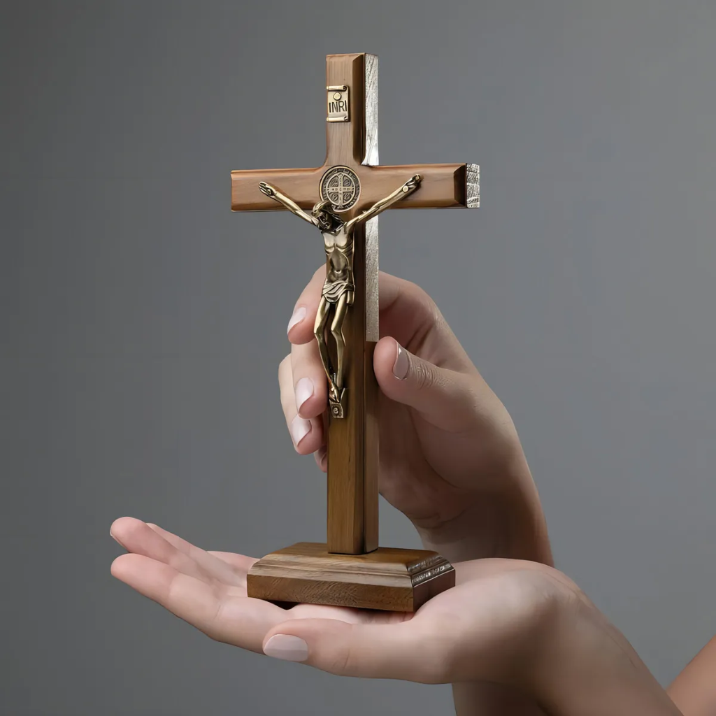 Crucifixo Mesa São Bento 19cm