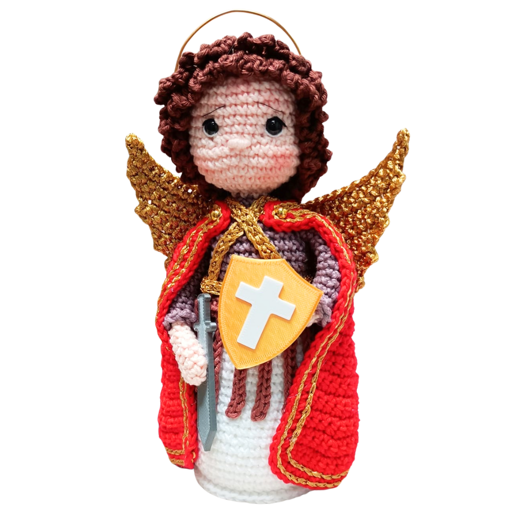 São Miguel Arcanjo em Crochê 20cm