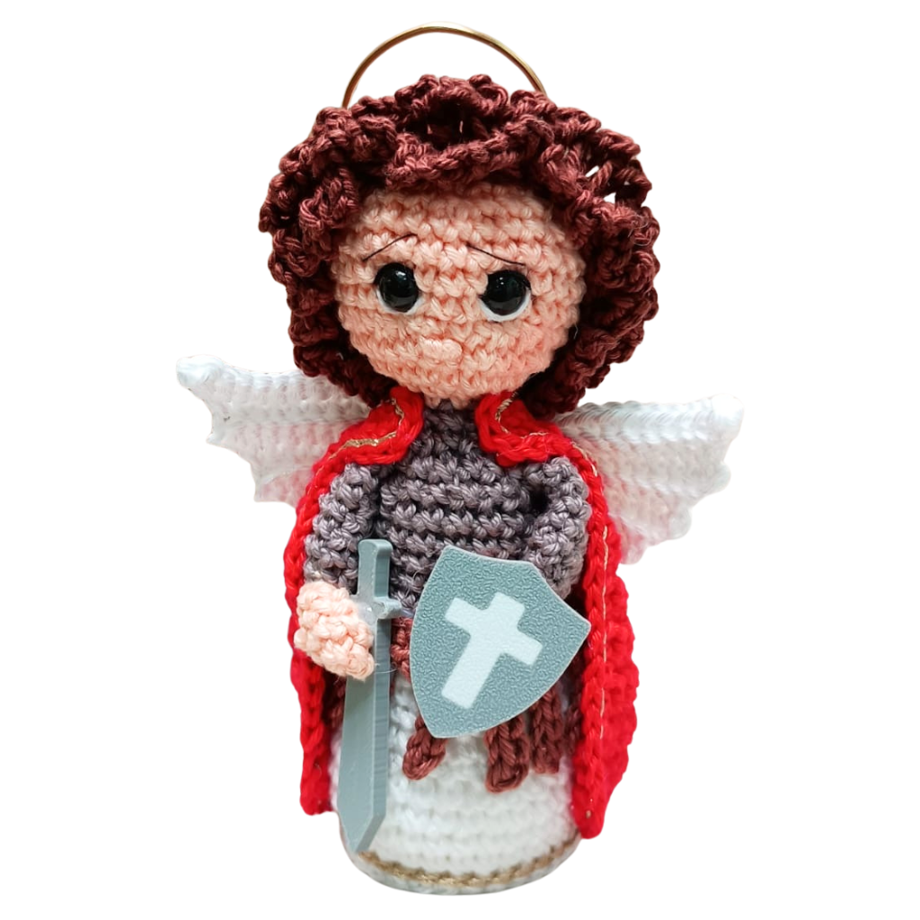 São Miguel Arcanjo em Crochê 11cm