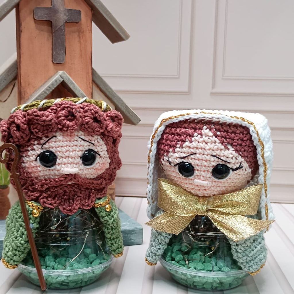 Our Lady in Crochet with Light