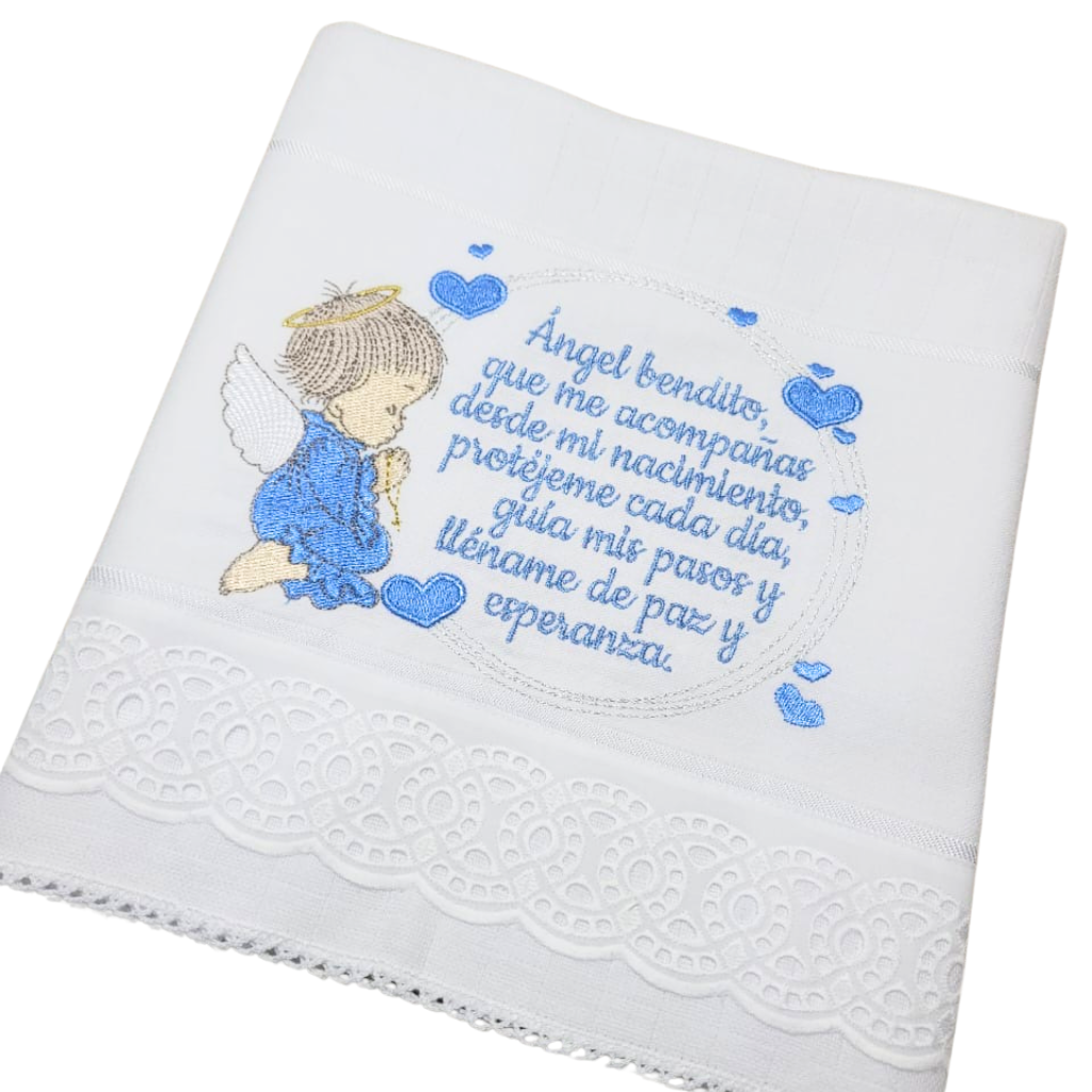 Fralda de Boca Anjinho - Azul - Espanhol