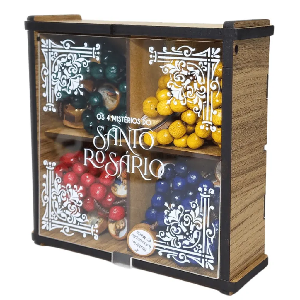 Rosary Set in 4 Colorful Beads with Mysteries and Personalized Box