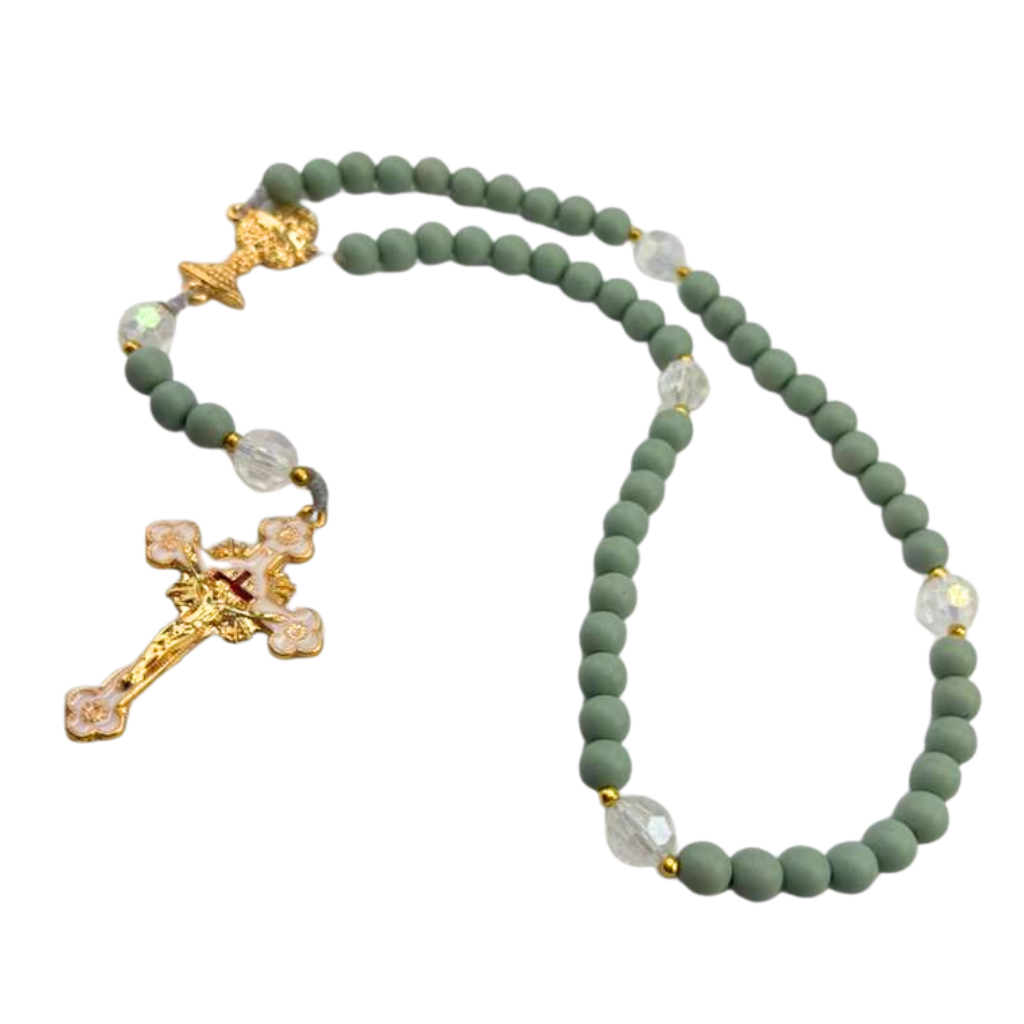 Green Rosary with Chalice