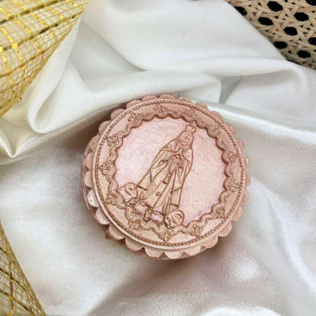 Porta-Terço Nossa Senhora de Fátima – Rosa