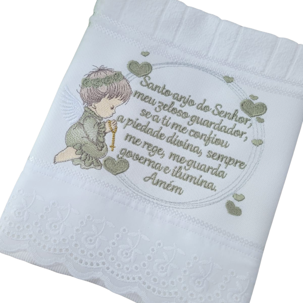 Guardian angel washcloth - Moss Green