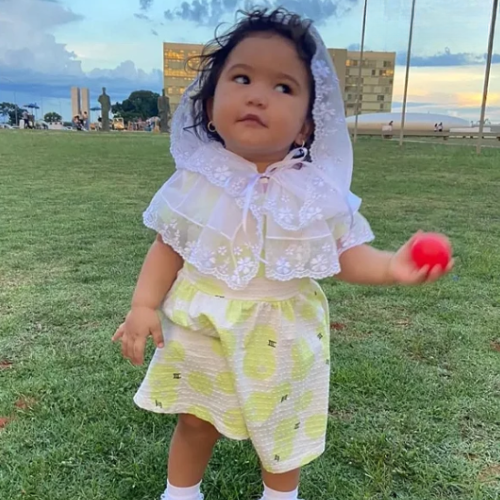 Véu Capuz Infantil Santa Pureza ( Tamanho PP de 12 a 24 meses))