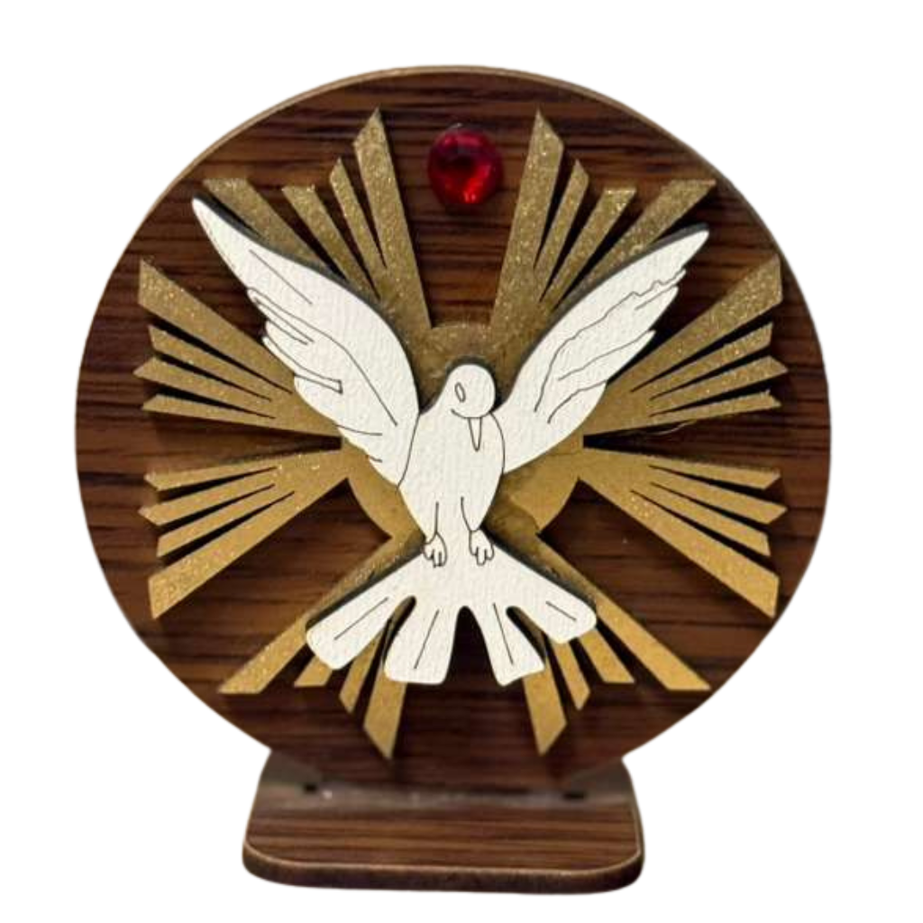 Divino Espírito Santo em MDF com Detalhes Dourados