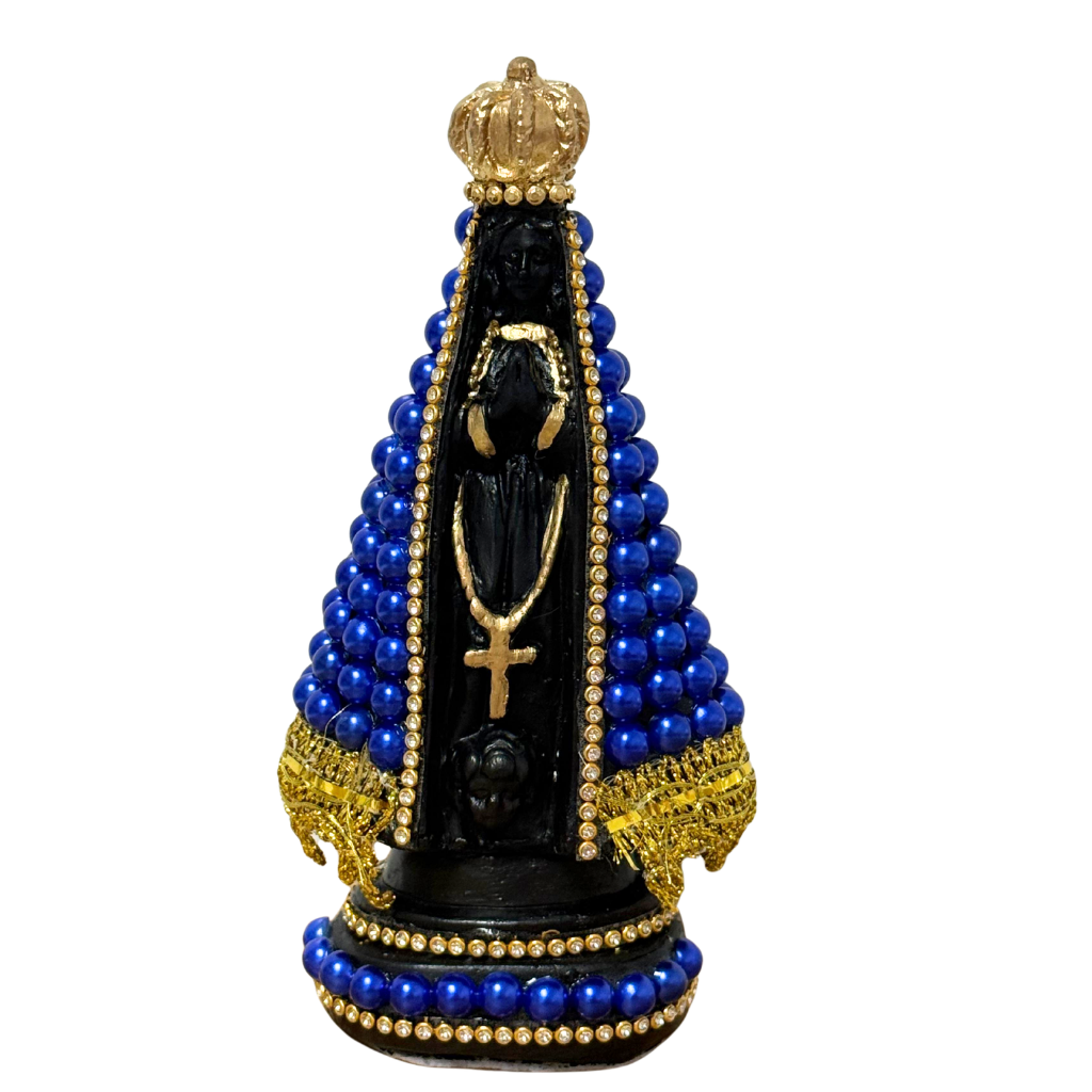 Nuestra Señora Aparecida Negra con azul real - 18cm