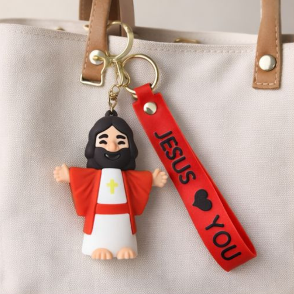 Chaveiro Jesus Loves You - Vermelho