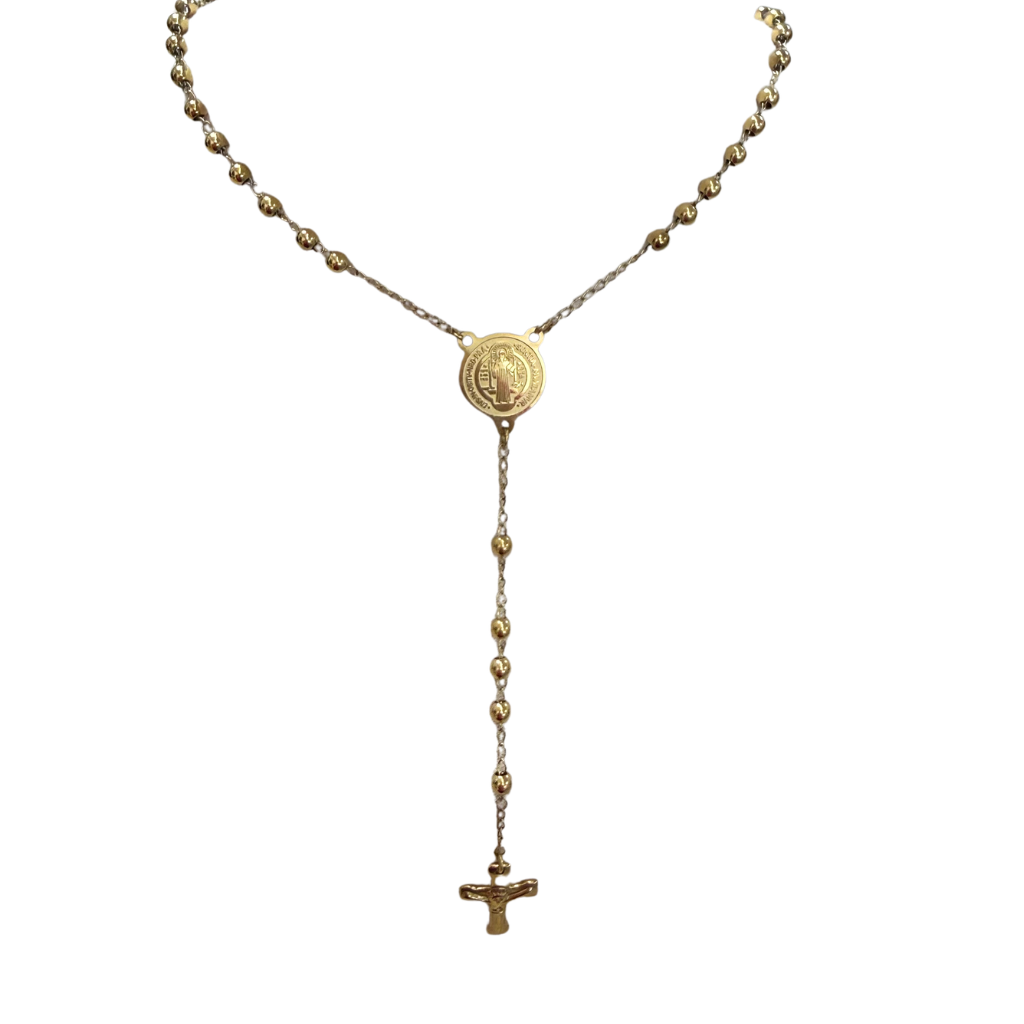 Terço em Aço Inox com Fecho – Dourado