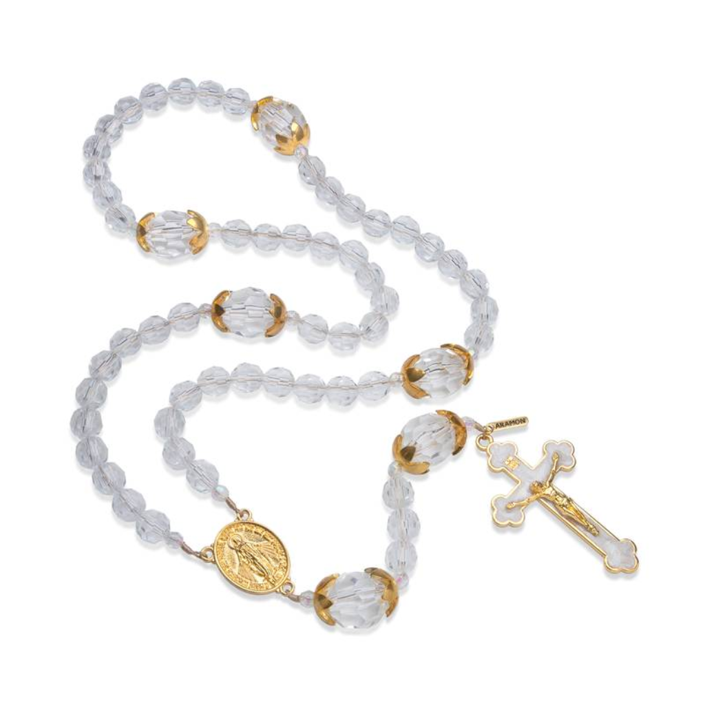 Crystal Wedding Rosary - Our Lady of Graces