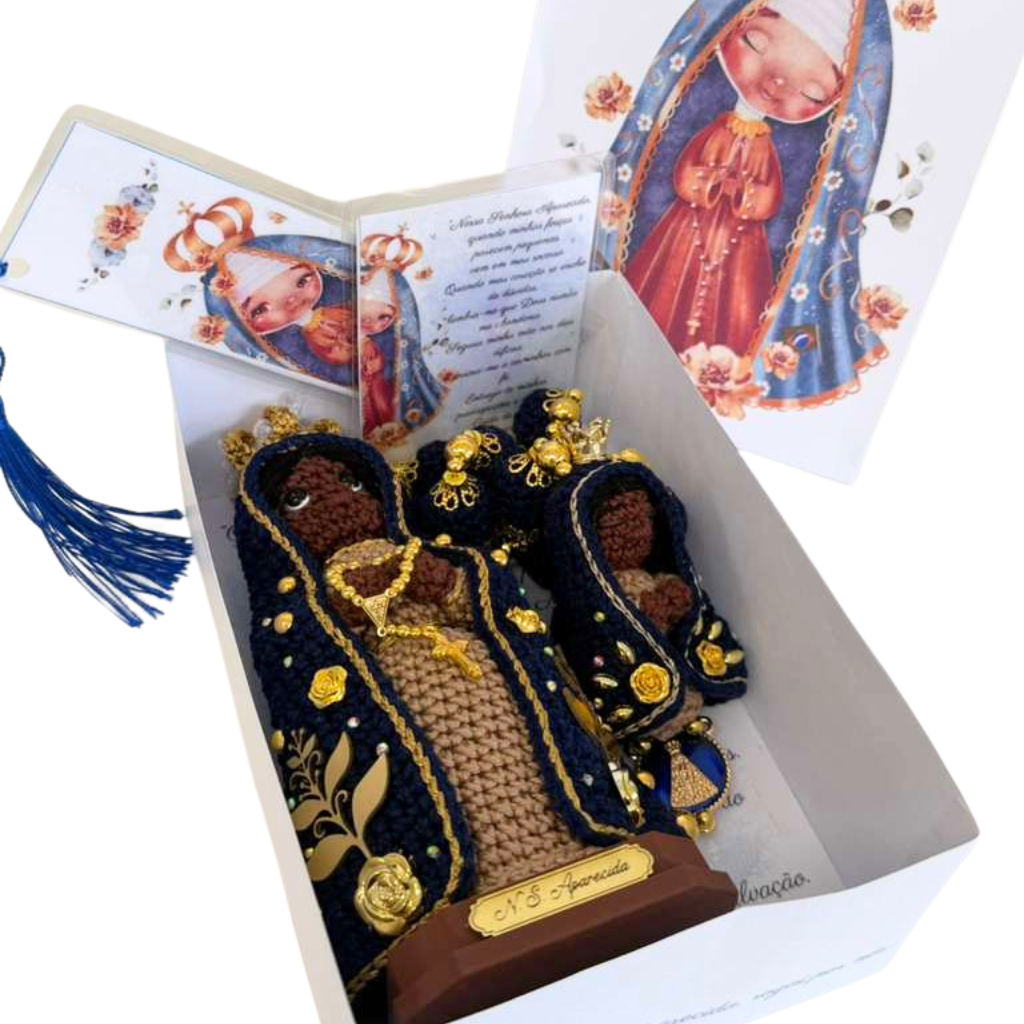 Kit Nossa Senhora Aparecida em Crochê – Edição Especial Dia das Mães
