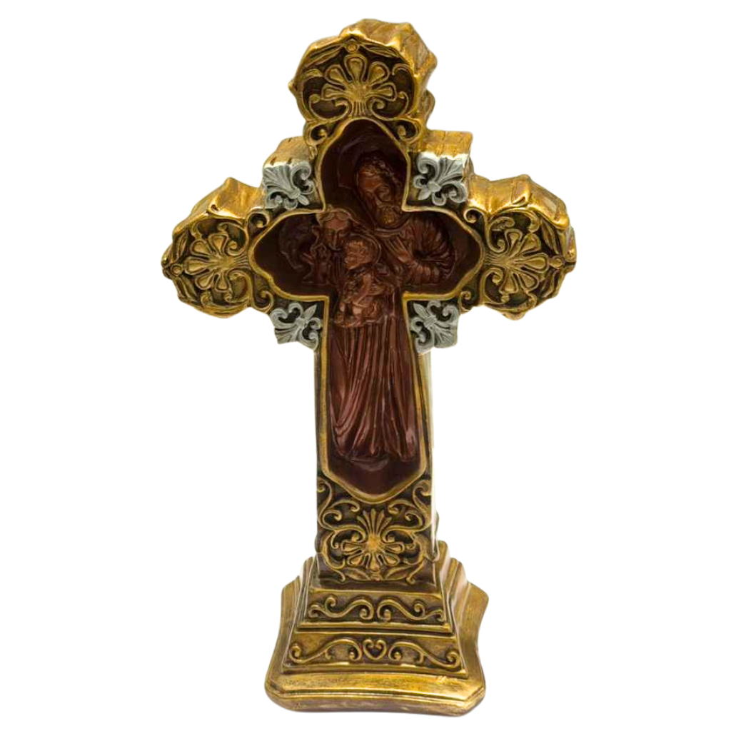 Holy Family Cross - 36cm - Gold