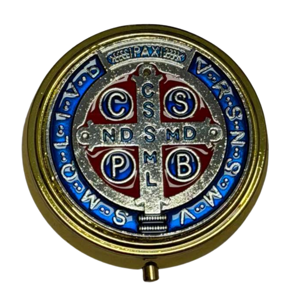 Porta-Terço / Teca para Hóstia com Medalha de São Bento