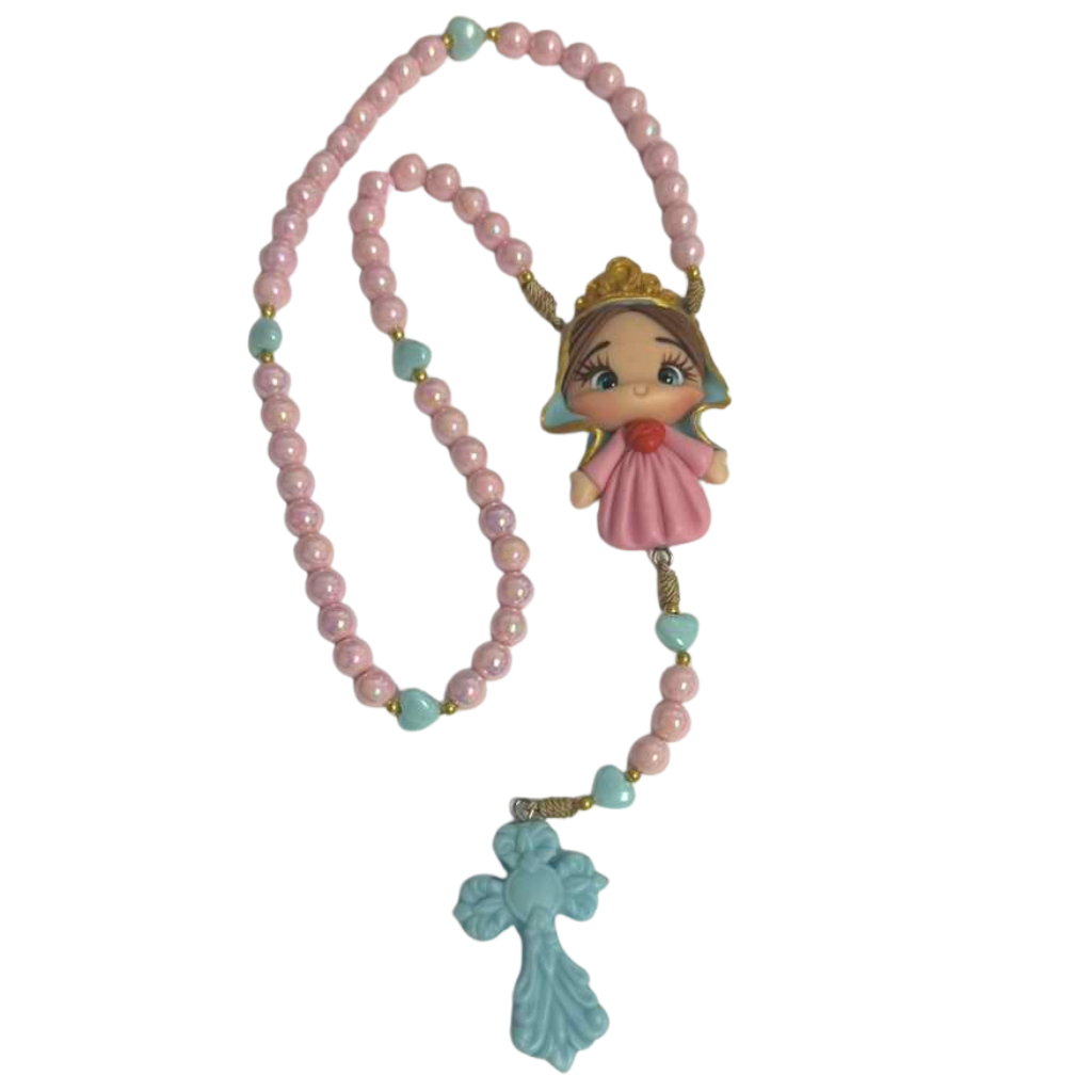 Rosario infantil de porcelana fría - Inmaculado Corazón