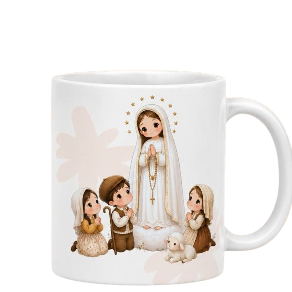 Caneca Nossa Senhora de Fátima e os Pastorinhos