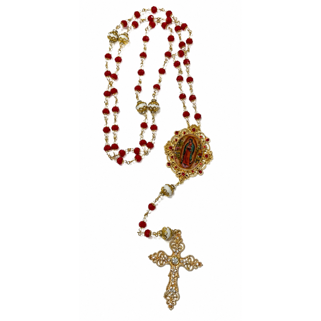 Terço Guadalupe Luxo - Vermelho