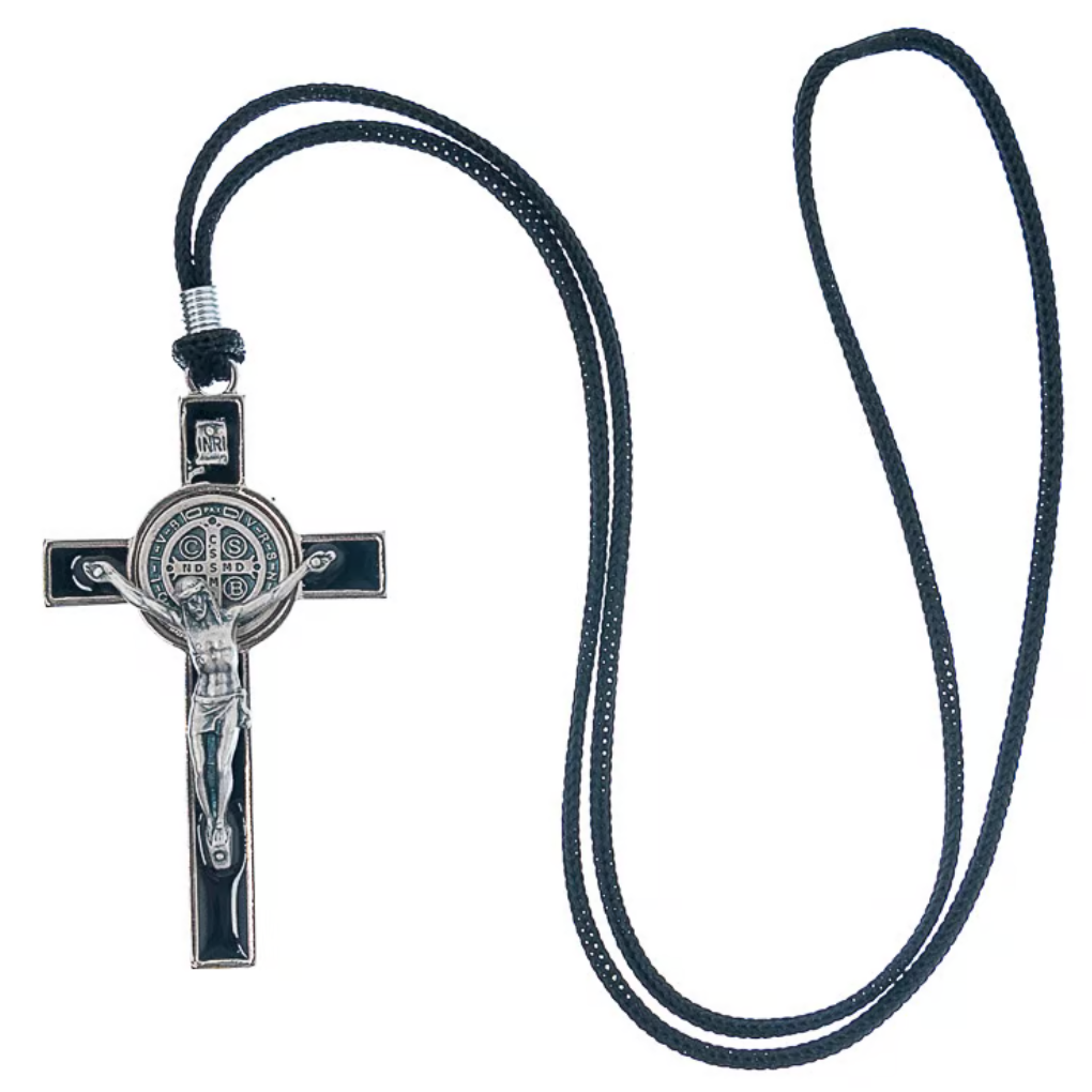 Resin Saint Benedict Cross Necklace