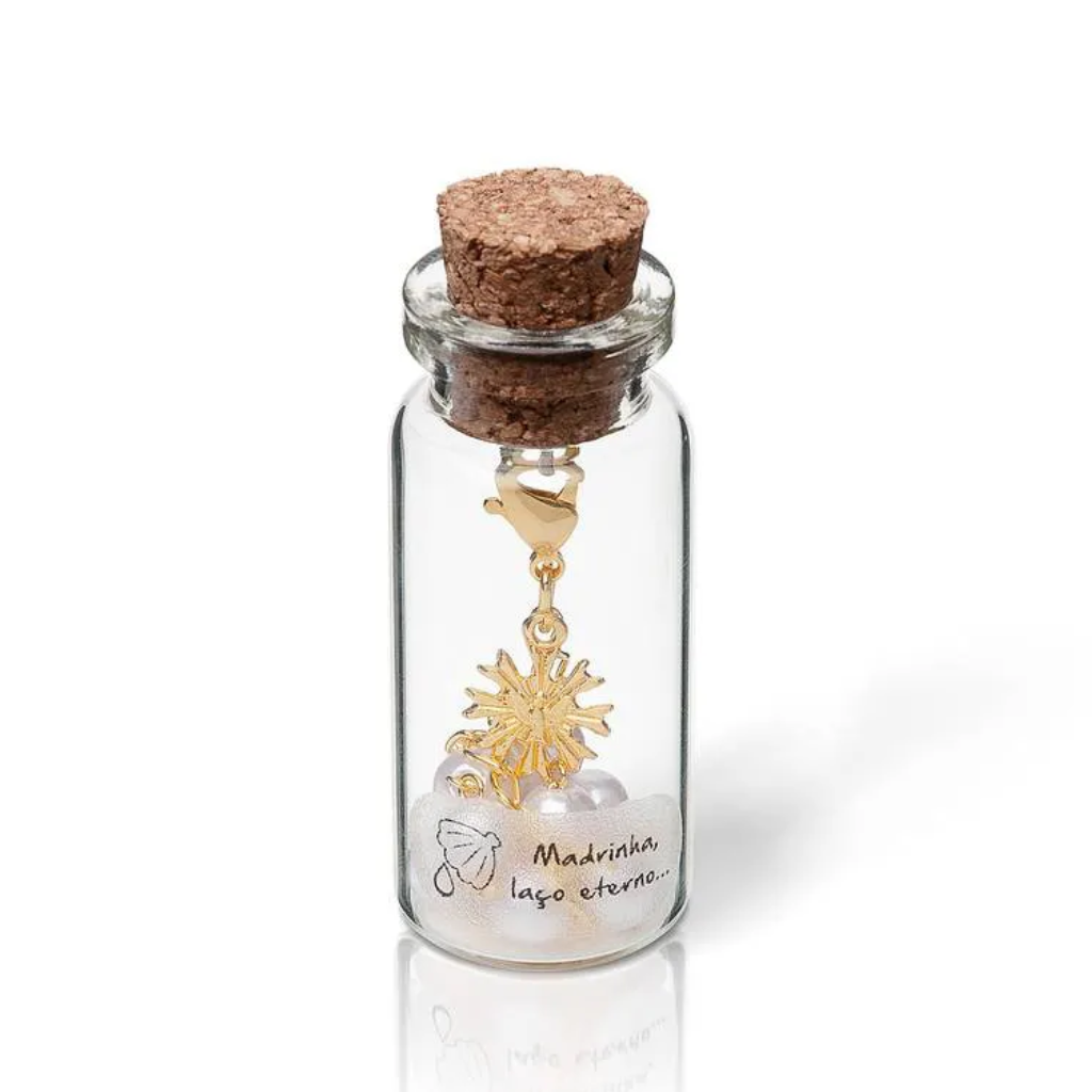 Pearl Rosary Bracelet for Godmother, Eternal Bow in a Small Jar